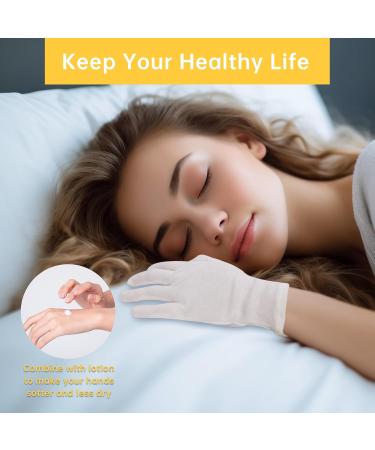 Buy 12 Pairs Premium 100% Cotton Gloves - Ideal for Dry Hands & Eczema | Reusable Overnight Lotion Spa Treatment | Floral Pattern | Men & Women - Buy Online on GoSupps.com