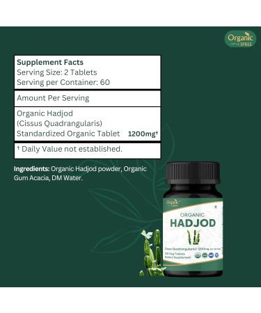 ORGANIC SPREE Hadjod & Punarnavadi Guggulu Supplement 120 Tablets Each USDA Organic Cissus Quadrangularis - Buy Online on GoSupps.com