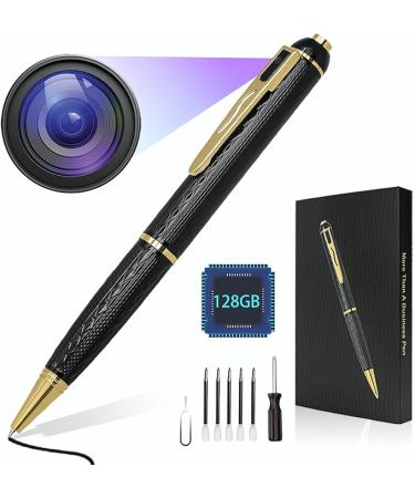 128G Hidden Camera, 1080P Spy Camera Pen, Body Camera, Mini Nanny Cam with 300 Minutes Video Loop Recording, Secret Camera-One Button Wireless Security Camera for Home