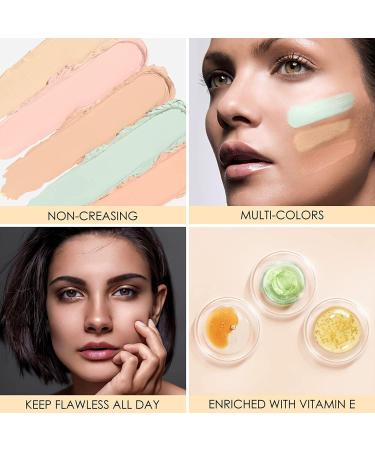 Color Correcting Concealer Palette 5 in 1 Colors Corrector Palette Face Contouring Highlighter Pallete Cream Concealer for Camouflages Imperfections and Contour Makeup (concealer palette) - Buy Online on GoSupps.com