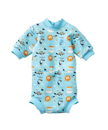 Splash About Happy Nappy Wetsuit with Reusable Swim Nappy Noah's Ark 6-14 Months