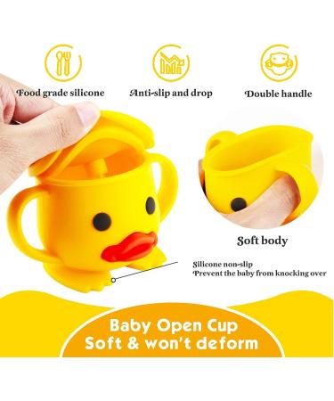 Silicone Toddler Training Sippy Cup with Lid & Double Handle - Unbreakable, 7oz, 6+ Months - Yellow - Buy Online on GoSupps.com