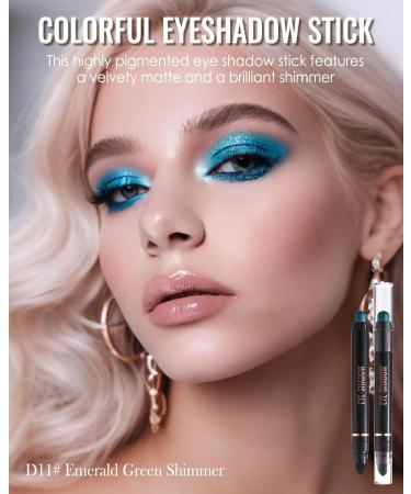  Lestpola Emerald Green Glitter Eyeshadow Stick Creamy Silky Waterproof Long Lasting Shiny Eye Pencil with Smudge Highly Pigmented Eye Makeup for No Wrinkles - Buy Online on GoSupps.com