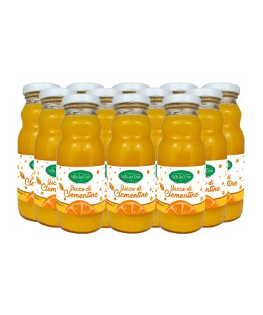 Valle del Crati Clementine Juice 100% Pure No Added Sugars and No Colourings or Preservatives Delicious and Refreshing Juice 12 bottles of 200 ml