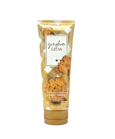 Bath and Body Gingham Glow Body Cream Ultimate Hydration 8 oz / 226 g Fragrance notes: golden nectar marigold petals and sun-soaked sandalwood - Buy Online on GoSupps.com