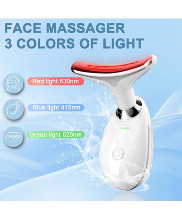 Facial and Neck Massager - White Face Sculpting Tool with 3 Color Modes & Vibration | Enhance Your Skincare Routine - Buy Online on GoSupps.com
