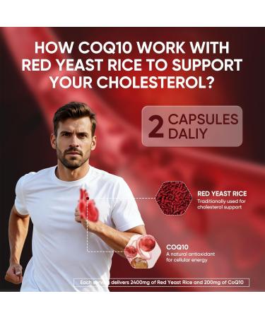 LUNESSA Red Yeast Rice and Coq10 Gummies - with 2400mg Red Yeast Rice & 200mg Coq10 for Cholesterol Support & Energy Boost Non-GMO Vegan Sugar Free 60 (1) - Buy Online on GoSupps.com