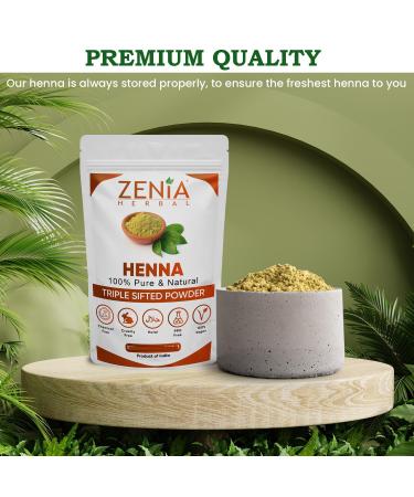 Zenia 100% Pure Natural Henna Powder | 908g | Chemical-Free Orange-Red Hair Color | Triple Sifted from Rajasthan | International Shipping Available - Buy Online on GoSupps.com