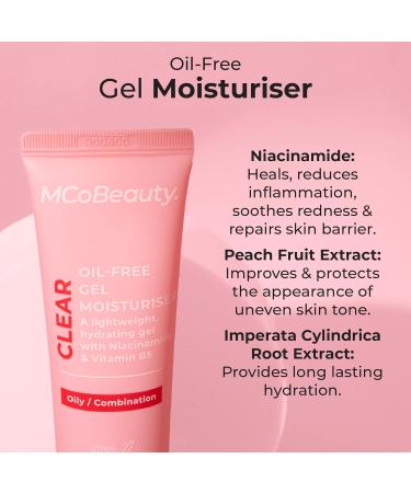 MCoBeauty Clear Oil-Free Gel Moisturiser - Hydrating Lightweight Formula for All Skin Types | International Shipping Available - Buy Online on GoSupps.com