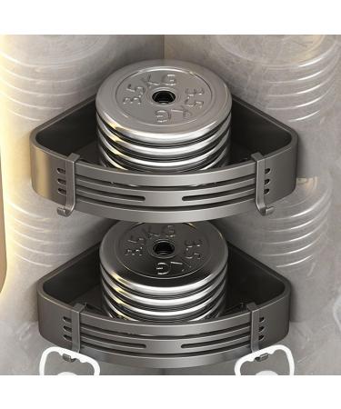 Verdant Touch Triangle Wall Shelves Large Capacity Aluminum Corner Wall Shelves Punch-Free Grey - Buy Online on GoSupps.com