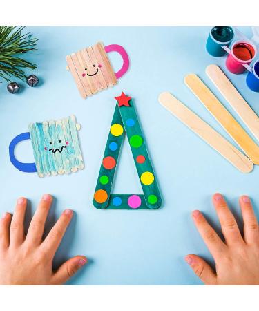 WISYOK 240 Pcs Natural Wood Craft Sticks - Ideal for Homeschool Arts & Crafts, Waxing Supplies - 4.5 Inch Popsicle Sticks for Classroom Art Projects - Buy Online on GoSupps.com