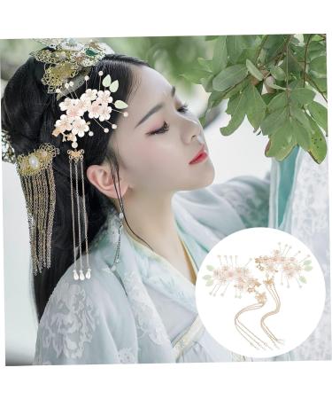Beavorty 1 Pair antique hairpin headdress hanfu tassel clip chinese hair comb wedding hair chinese style hair clips bridal hair comb tassel hair clip emerald flower girl bride alloy - Buy Online on GoSupps.com