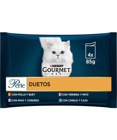Purina Gourmet Pearls Fine Leaves Duo Cat Food Delicate Meats 12 x [4 x 85g]