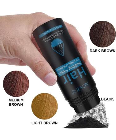 Hair Fibers with Applicator Keratin Hair Building Fibers Hair Volumizing Powder for Men and Women for Thinning Hair (Medium Brown) - Buy Online on GoSupps.com
