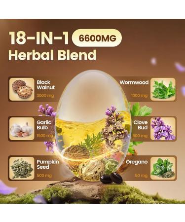 25-in-1 Black Walnut & Wormwood Liquid Drops + 18-in-1 Softgels 6660mg & 6600mg Equivalent per Serving Clove Garlic Pumpkin Seed Oregano Turmeric Grapefruit Seed Full-Body Cleanse & Gut Support - Buy Online on GoSupps.com