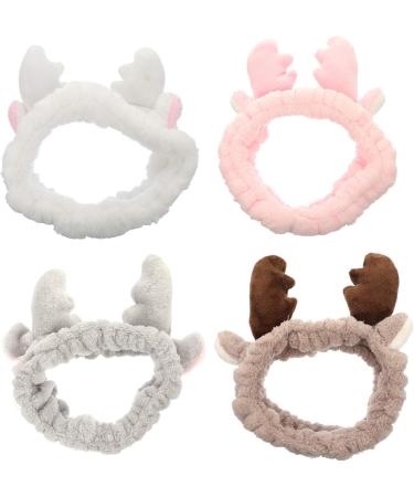 Beaupretty 4Pcs Reindeer Hairband - Festive Makeup Headband Christmas Hair Accessories for Girls & Women | International Shipping - Buy Online on GoSupps.com