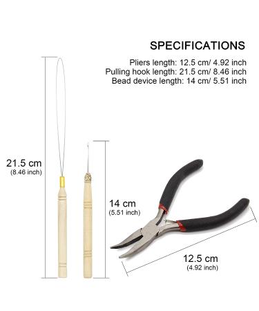 Ryalan Professional Hair Extension Kit with Plier, Hook, Bead Device, Loop Needle Tool, 200 Silicone Lined Micro Rings, 10 Feather Hair, 120 Tinsel Strands - Brown (200pcs) - Buy Online on GoSupps.com