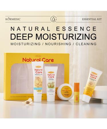 Natural Essence Skin Care Set - Daily Moisturizing Essentials | Beeswax Lip Balm Coconut Foot Cream Milk Lotion Chamomile Cleanser Lavender Salve | International Shipping - Buy Online on GoSupps.com