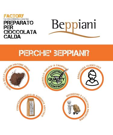 Beppiani 1 kg of hot chocolate prepared for hot chocolate corresponds to 40 cans of hot chocolate bags dense and creamy like bar intense aroma natural ingredients and glutenfree - Buy Online on GoSupps.com