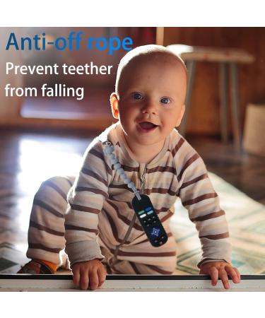 2-Pack Silicone Remote Control Teething Toys for Babies 6-12 Months | BPA-Free Chew Toys Set with Anti-Off Rope Clip | Teether Toys Gift for Baby Boys Girls - Buy Online on GoSupps.com