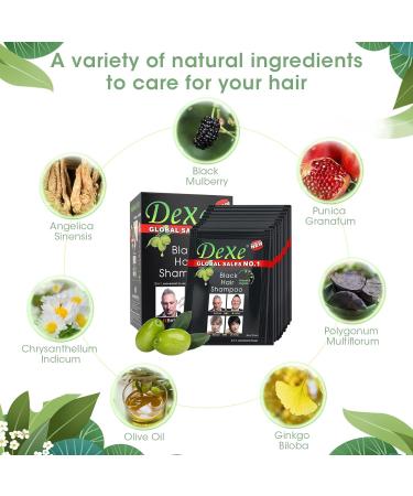 MQUPIN Black Hair Dye Shampoo - Instant, Easy-to-Use Permanent Hair Color for Men and Women - Natural Ingredients (10 PCS) - Buy Online on GoSupps.com
