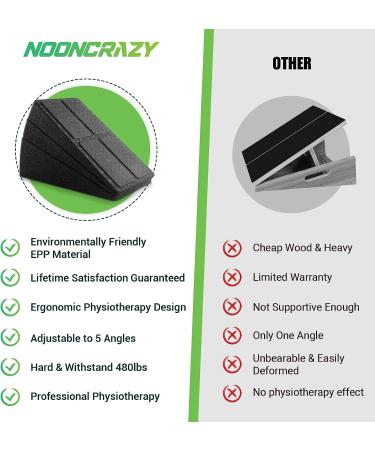 Adjustable Slant Board for Calf Stretching | 5 Angles Foot Stretcher for Physical Therapy | 480 lbs Capacity Foam Incline Board for Home Exercise - Buy Online on GoSupps.com