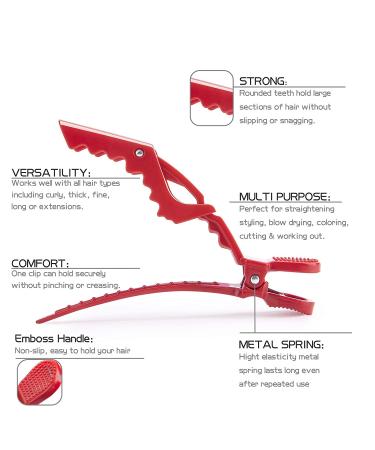 12 Pcs Premium Alligator Hair Clips - Non-slip Styling & Sectioning for Thick Hair - Buy Online on GoSupps.com