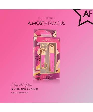 Almost Famous Beauty Ergonomic Non-Slip Soft-Touch Curved Nail Clippers Set - Pink (Pack of 2) Rose Gold / Pink - Buy Online on GoSupps.com