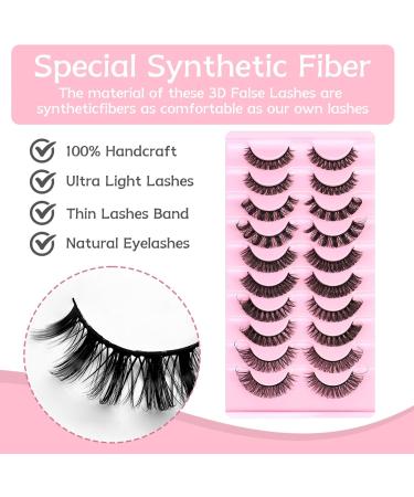 10 Pairs Eyelashes False Eyelashes Strip Lashes Russian Strip Lashes Natural Lashes Fluffy Cluster Lashes 3D False Eyelashes D Curl False Eyelashes(DH06-H5) - Buy Online on GoSupps.com