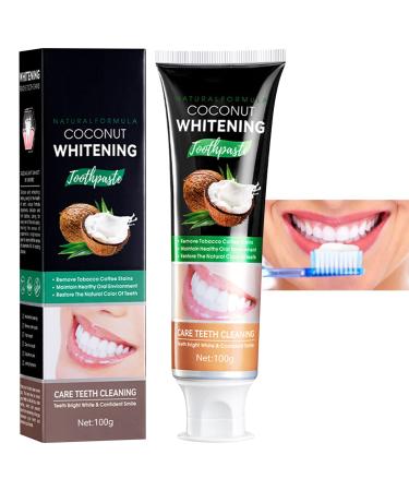 Noix Coco Naturellement Blanches Dents Dentifrice Noix Coco Dentifrice Naturel Noix Coco Huile Noix Coco Blanchiment Dents Dentifrice Huile Noix Coco Noix de Coco Blanchiment Dents 100g