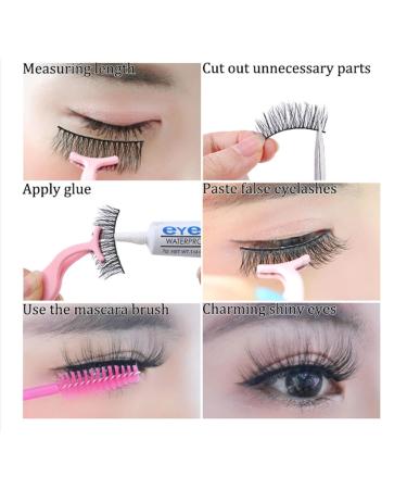Natural 3D Fake Eyelashes - 10 Pairs of Thick Fluffy Long Synthetic Fiber Lashes for Women - Buy Online on GoSupps.com