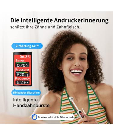 EVOWERA SMART HAND Toothbrush - Pressure Detection Coaching App WLAN Compatible Soft Bristles Color Display - Ideal for Adults - Buy Online on GoSupps.com