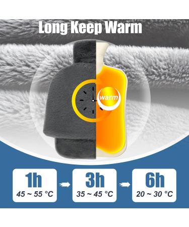 Selftek Foot Warmer Without Electricity | 2L Hot Water Bottle for Feet | Super Soft & Warm Heating Bottle | Ideal for Adults | Gray 35.5 x 30.5 cm - Buy Online on GoSupps.com