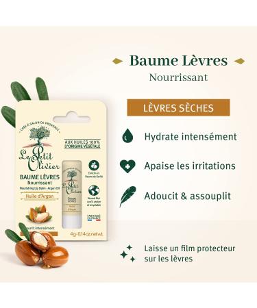 Le Petit Olivier Nourishing Lip Balm Stick | Argan Oil Enriched | Softens & Smooths Dry Lips | Natural Vegetable Oils | 0.14 oz - International Shipping - Buy Online on GoSupps.com