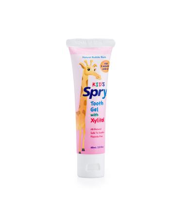 Xlear Kid's Spry Tooth Gel with Xylitol Natural Bubble Gum 2.0 fl oz (60 ml)