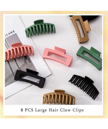 Large Hair Clips Claw Clips FDBJulyy 8 Pack - Strong Hold Matte Hair Clips for Women & Girls - 2 Styles, 4 Colors - Ideal for Thick & Thin Hair - 90's Vintage Design - Buy Online on GoSupps.com