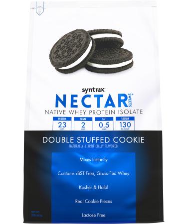Syntrax Nutrition Nectar Sweets 100% Whey Isolate Protein Powder Real Cookie Pieces Double Stuffed Cookie 2 lbs Double Stuffed Cookie 2 Pound Nectar Sweets