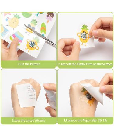 Summer Pineapple Temporary Tattoo for Kids - Flamingo Swim Ring Non-toxic Stickers - Waterproof Body Sticker Art for Beach Party - Boys & Girls - Buy Online on GoSupps.com