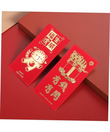CAXUSD 48pcs Year of The Tiger Red Envelope Zodiac Hong Shui Envelope Lucky Money Envelopes Chinese Gifts Red Wallet Portable Red Envelopes Paper Pocket Year Red Envelope Red 17X9X0.1CM - Buy Online on GoSupps.com