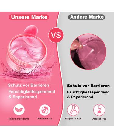 60 Anti-Aging Eye Pads with Hyaluron & Collagen | Dark Circles & Puffiness Relief | Pink Eye Mask - Buy Online on GoSupps.com