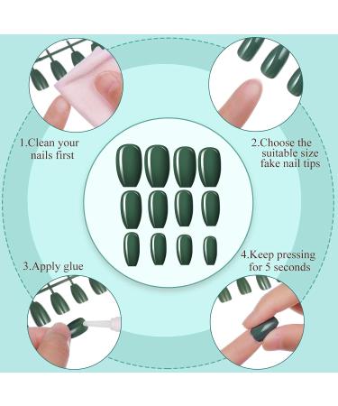 360 Medium Press-On Ballerina Coffin Nails | Full Cover Monochrome Fake Nails for Women & Girls | Bright Color Nail Decor - Buy Online on GoSupps.com