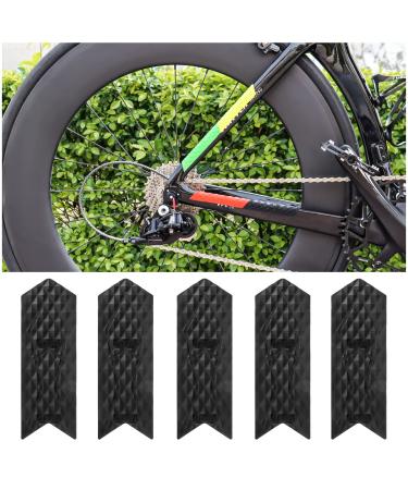 MUQZI 5 Pack Bike Frame Guard Protecter, Bicycle Chainstay Protection Sticker Silicone Anti Scratch Frame Pad for Mountain Bike, BMX, Road Bike Small Black