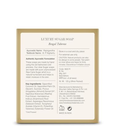 Buy Forest Essentials Bengal Tuberose Luxury Sugar Soap 125g - Premium Natural Skincare for International Shipping - Buy Online on GoSupps.com