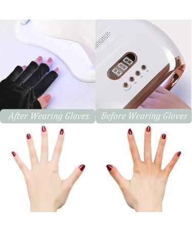 Tongyend UV Gloves for Gel Nails - Professional Fingerless Protection for Nail Lamp Dryer | Outdoor Use - Black/White - Manicure & Skin Care - Buy Online on GoSupps.com