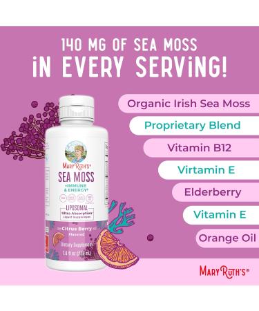 MaryRuth Organics Sea Moss Liposomal (Citrus Berry) & Collagen Booster (Maple Hot Cocoa) | Clean Label Project Verified | Vitamins for Energy Immunity and Overall Wellness | Vegan Non-GMO - Buy Online on GoSupps.com