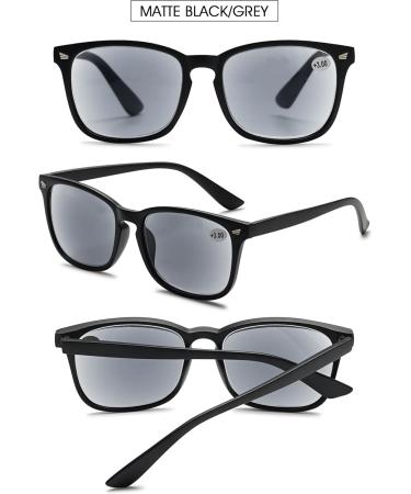 Vevesmundo Reading Glasses with Sun Protection - Stylish 3.0x Visual Aid Sunglasses for Men & Women - Matt Black Sunny Reading Glasses - Buy Online on GoSupps.com