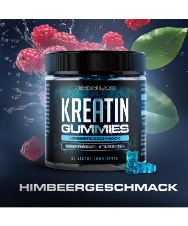 Demon Labz High-Dose Creatine Gummy Bears - 3000mg Creatine HCL Vegan Lab Tested Blue Raspberry Flavor - 90 Gummies - Buy Online on GoSupps.com