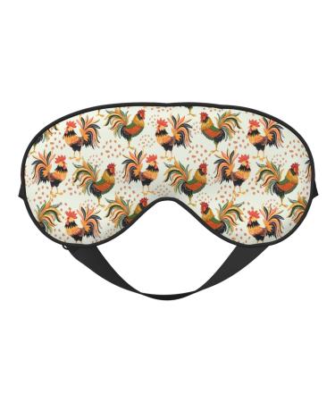 Colorful Roosters Sleep Mask Adjustable Double -Sided Eye Mask Soft Sleeping Eye Covers for Sleeping Perfect Shading Reduce Eye Edema