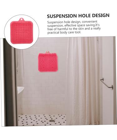 Fomiyes Silicone Foot Massage Cushion | Suction Bath Foot Scrubber & Washer | Pink PVC Foot Pillow for Shower Cleaning (26.5x23x3.5cm) - Buy Online on GoSupps.com