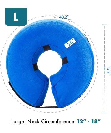 Soft Inflatable Dog Cone - Large Blue Pet Recovery Collar - Buy Online on GoSupps.com